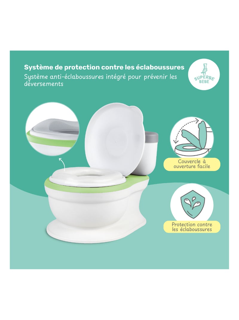 Pot réaliste pour apprentissage de la propreté - avec son | SUPERBE BEBE Vert - Kiabi