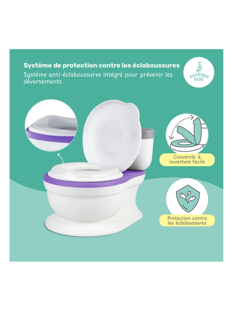 Pot réaliste pour apprentissage de la propreté - avec son | SUPERBE BEBE Violet - Kiabi