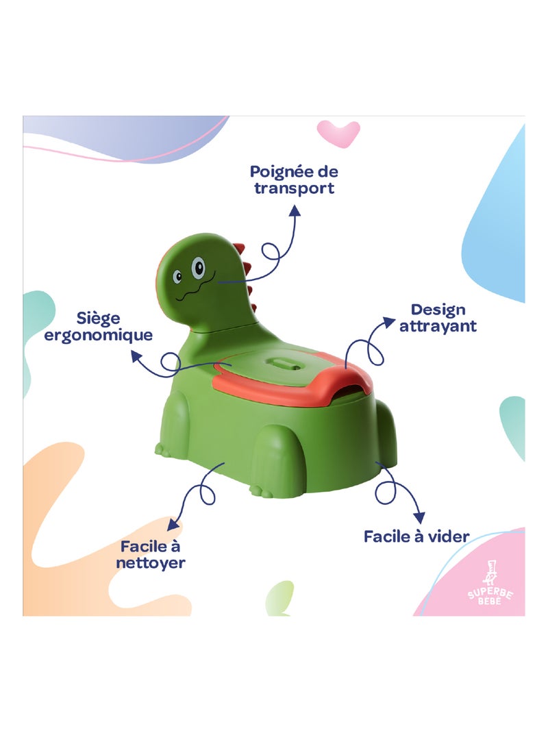 Pot toilette bébé - DINO | SUPERBE BEBE Rose - Kiabi