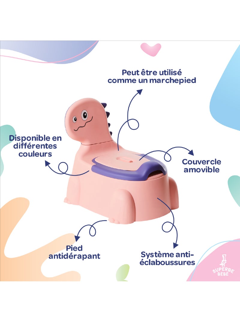 Pot toilette bébé - DINO | SUPERBE BEBE Rose pastel - Kiabi