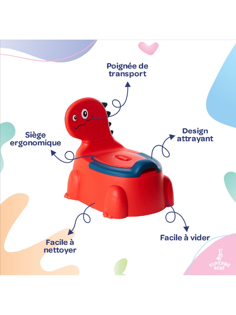 Pot toilette bébé - DINO | SUPERBE BEBE Rouge coquelicot - Kiabi