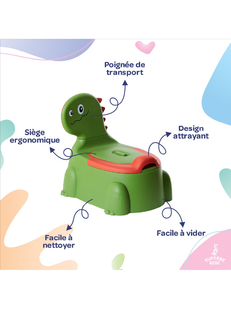 Pot toilette bébé - DINO | SUPERBE BEBE Vert/Orange - Kiabi