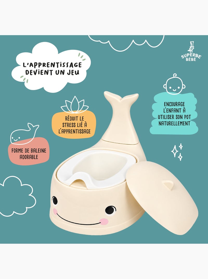 Pot toilette bébé - Whalinou | SUPERBE BEBE Beige - Kiabi