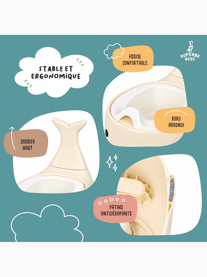 Pot toilette bébé - Whalinou | SUPERBE BEBE Beige - Kiabi