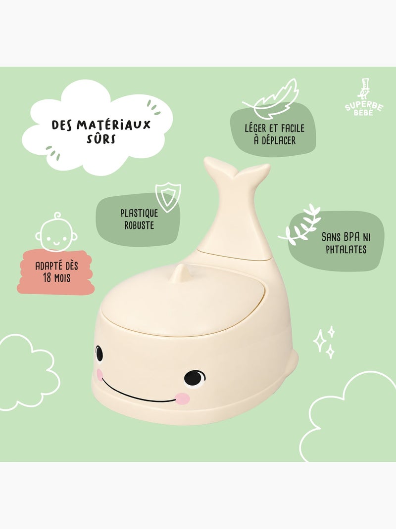 Pot toilette bébé - Whalinou | SUPERBE BEBE Beige - Kiabi