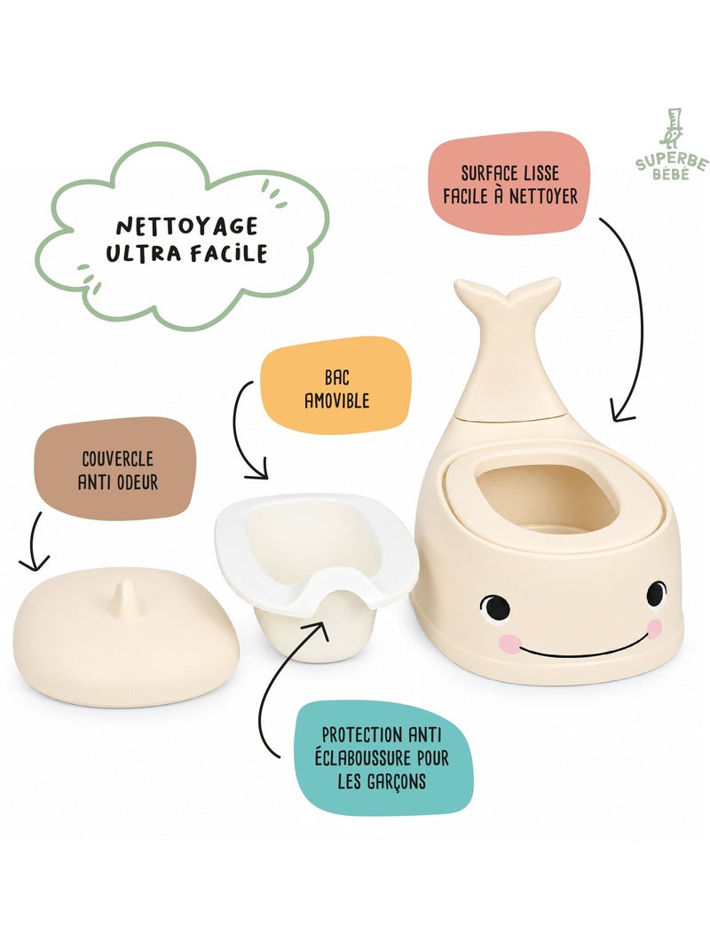 Pot toilette bébé - Whalinou | SUPERBE BEBE Beige - Kiabi