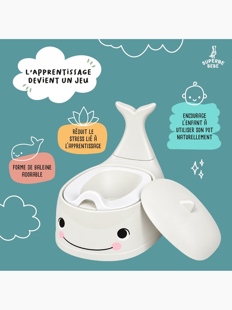 Pot toilette bébé - Whalinou | SUPERBE BEBE Gris - Kiabi