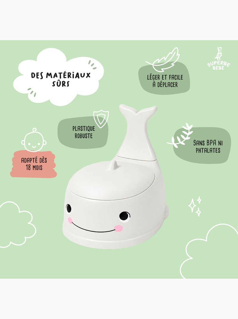 Pot toilette bébé - Whalinou | SUPERBE BEBE Gris - Kiabi
