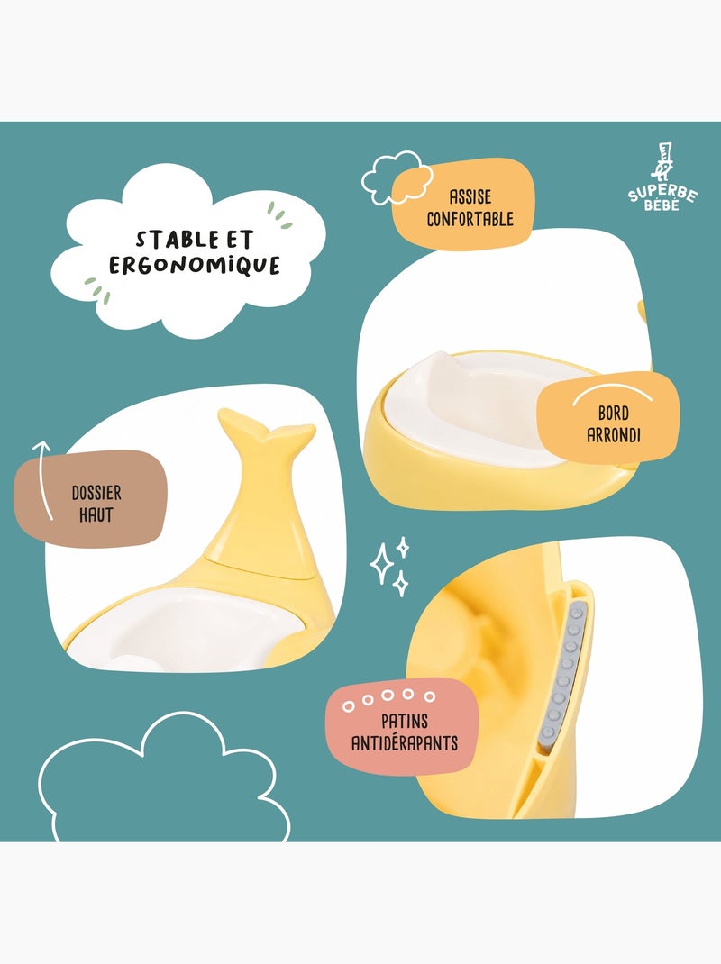 Pot toilette bébé - Whalinou | SUPERBE BEBE Jaune - Kiabi