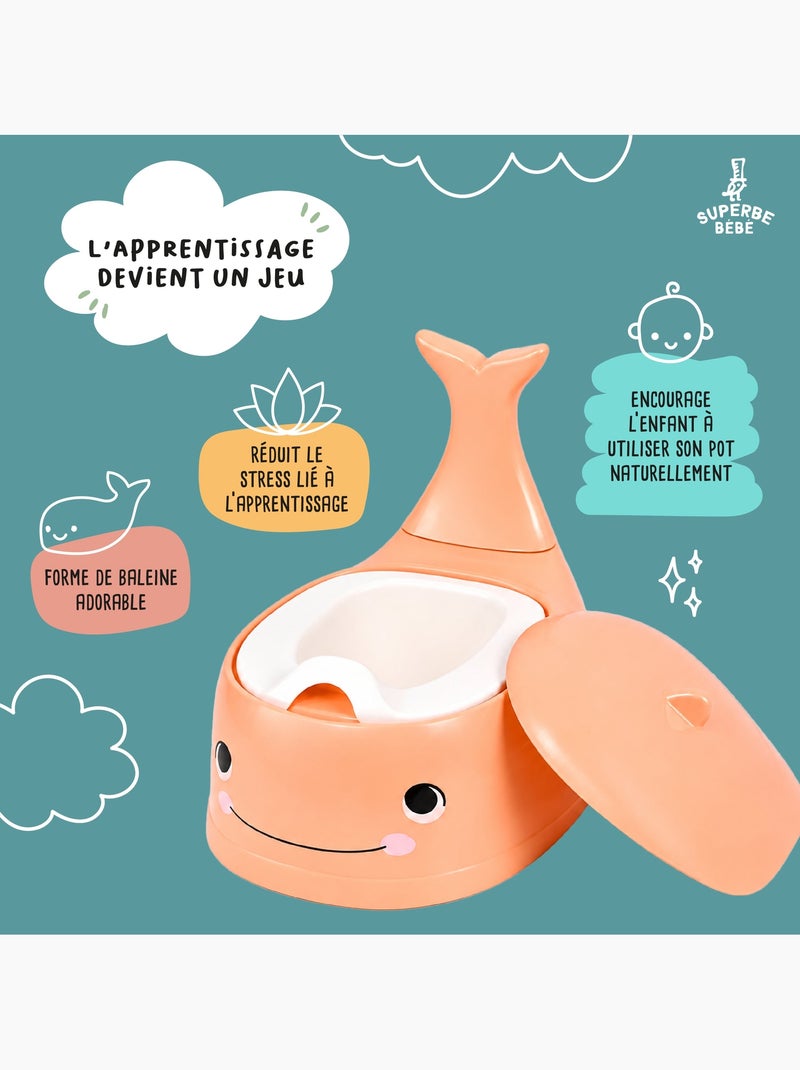 Pot toilette bébé - Whalinou | SUPERBE BEBE Saumon - Kiabi