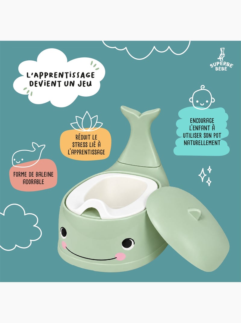Pot toilette bébé - Whalinou | SUPERBE BEBE Vert - Kiabi