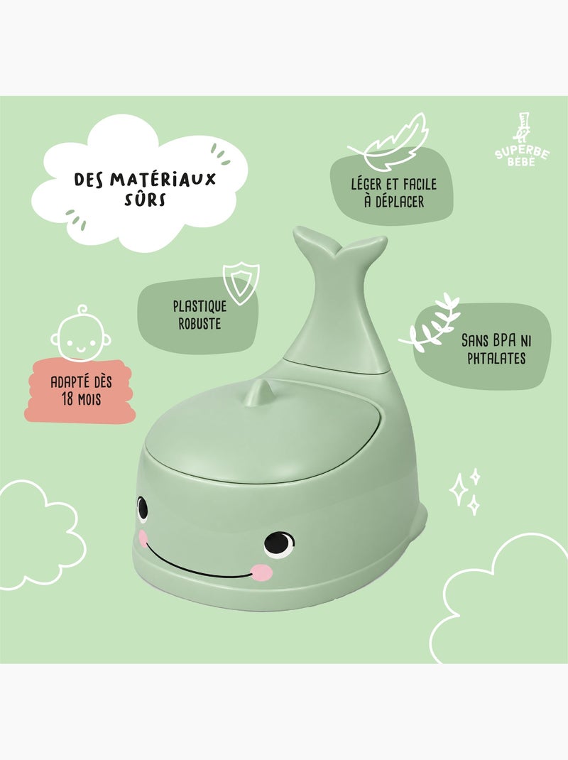 Pot toilette bébé - Whalinou | SUPERBE BEBE Vert - Kiabi