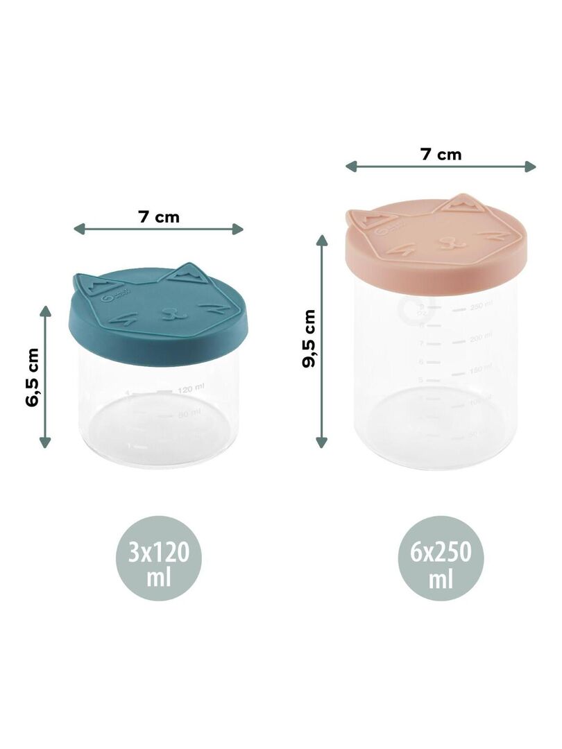 Pots Bébé En Verre Borosilicate - 6x250ml, Hermétiques, Pour Congélation Et Réchauffage