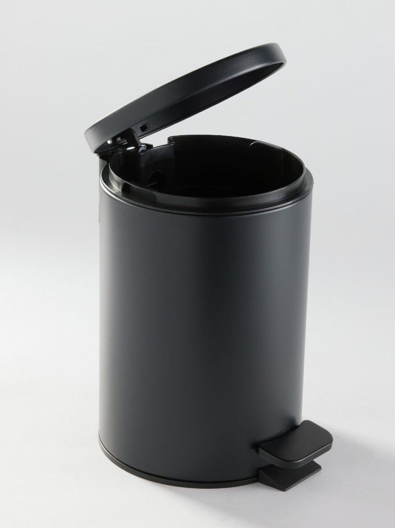 Poubelle 3L avec pédale métal BATHROOM Noir - Kiabi