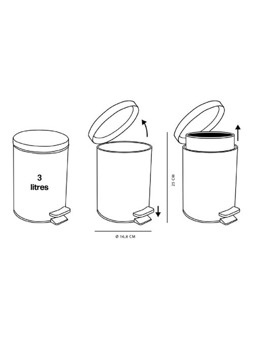 Poubelle 3L avec pédale métal BATHROOM - Kiabi