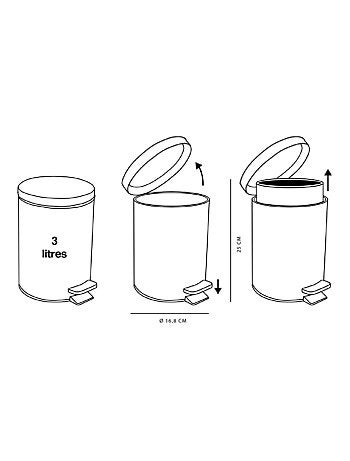 Poubelle 3L avec pédale métal BATHROOM