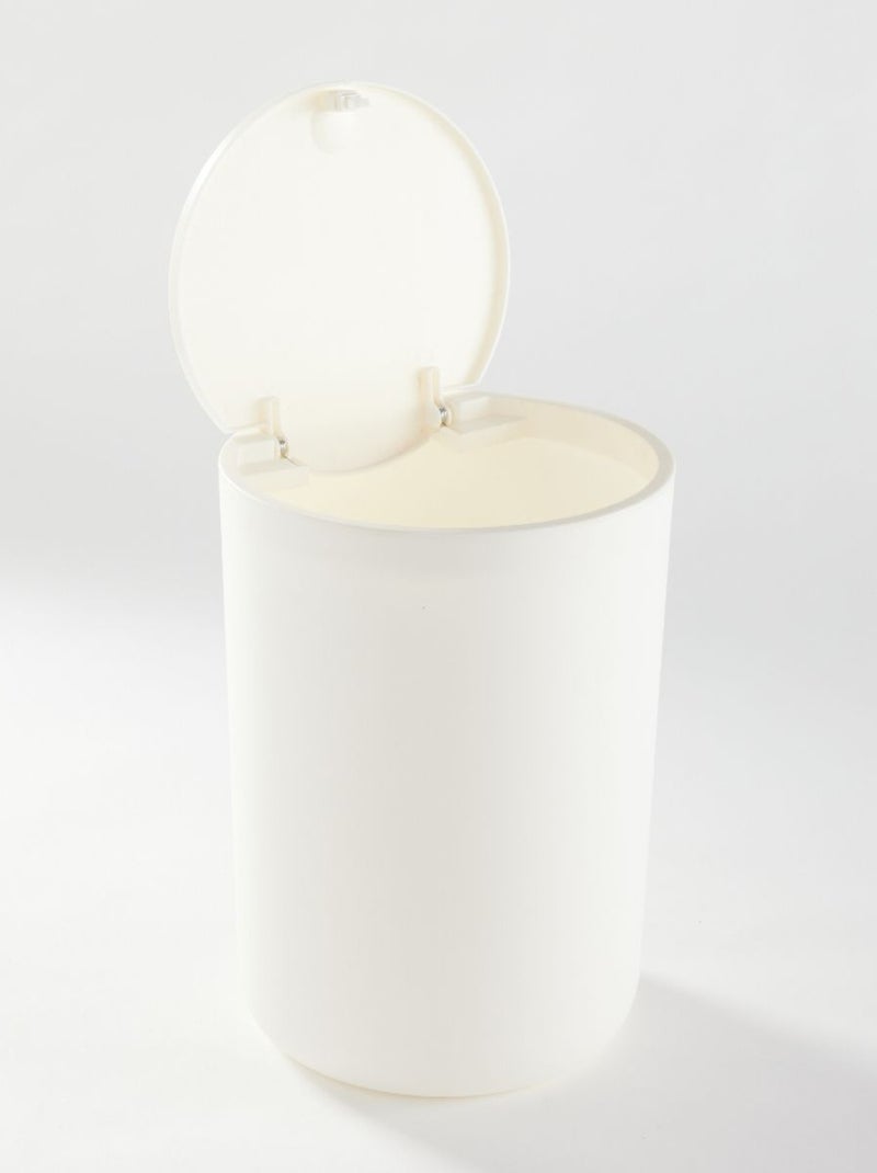 Poubelle 8,5 L avec couvercle poussoir BATHROOM Blanc - Kiabi