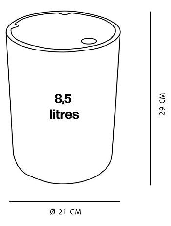 Poubelle 8,5 L avec couvercle poussoir BATHROOM