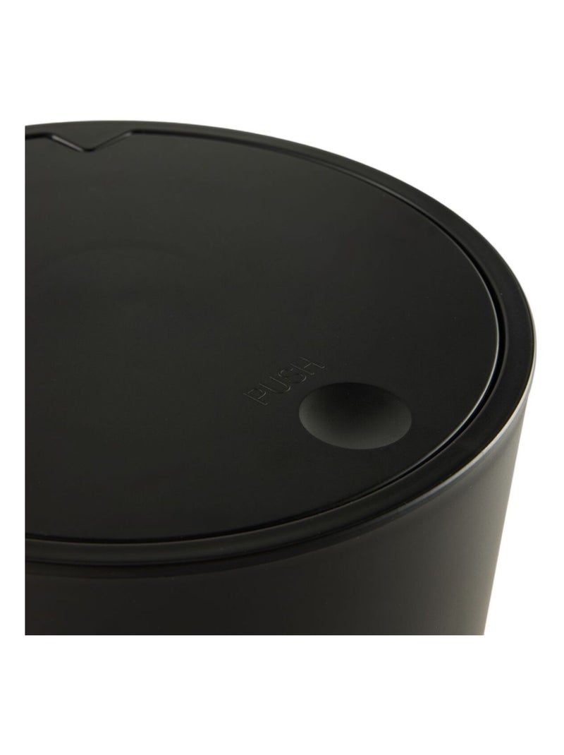 Poubelle 8,5 L avec couvercle poussoir BATHROOM Noir - Kiabi