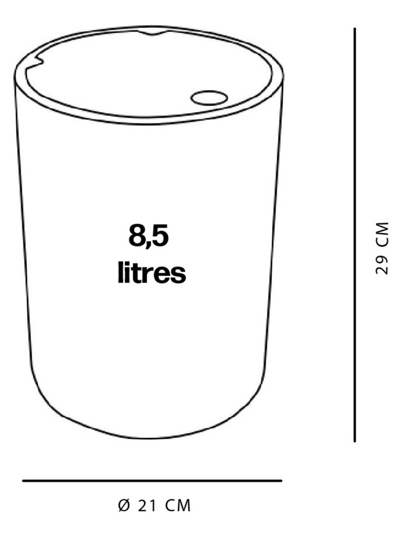 Poubelle 8,5 L avec couvercle poussoir BATHROOM Rose - Kiabi