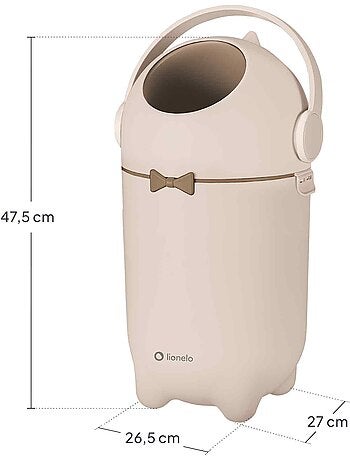 Poubelle à couches LIONELO Purebin - Hermétique - 10 L - Pour sacs universels