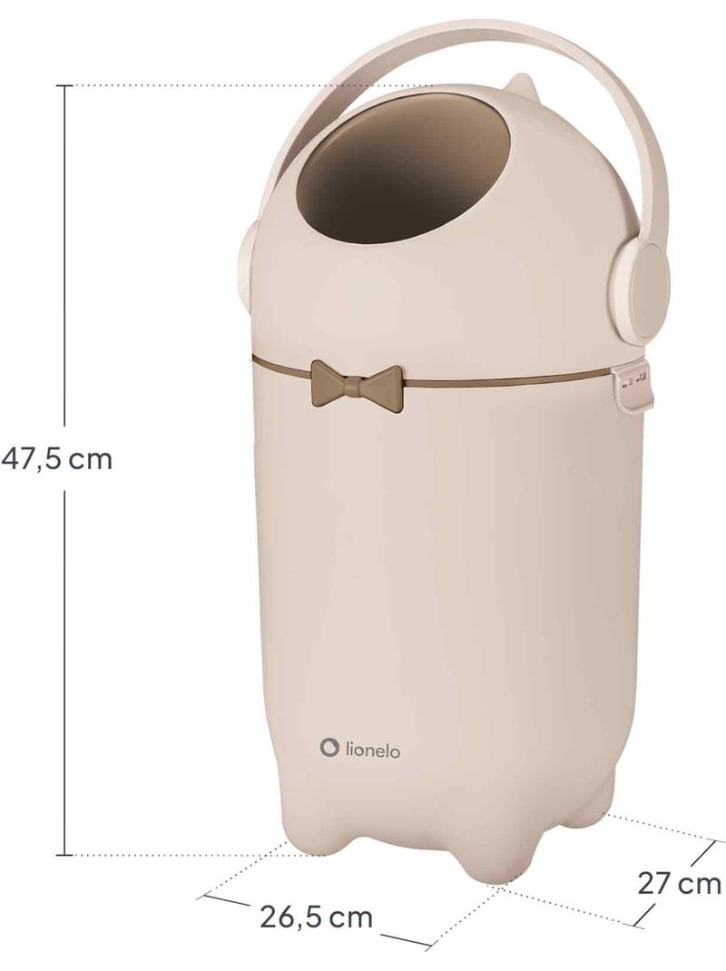 Poubelle à couches LIONELO Purebin - Hermétique - 10 L - Pour sacs universels Beige - Kiabi
