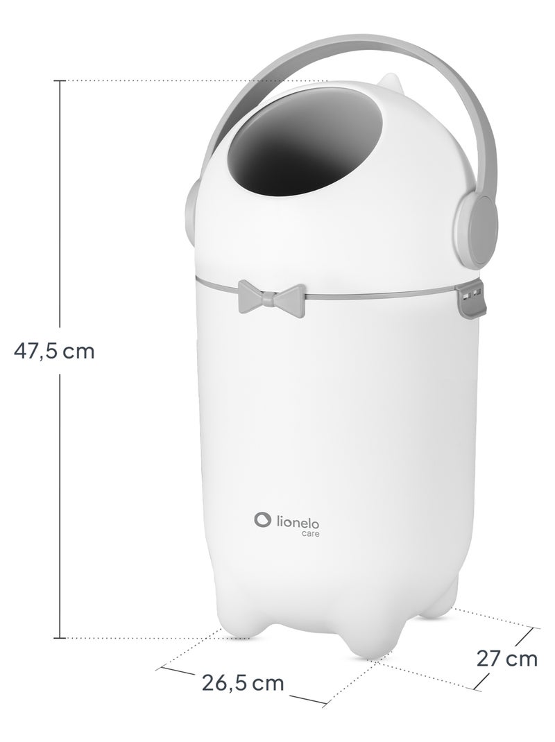 Poubelle à couches LIONELO Purebin - Hermétique - 10 L - Pour sacs universels Blanc - Kiabi