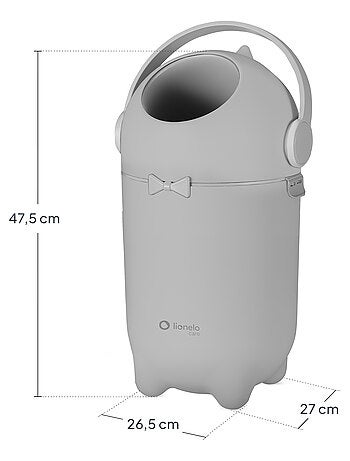 Poubelle à couches LIONELO Purebin - Hermétique - 10 L - Pour sacs universels