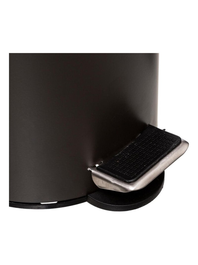 Poubelle à pédale 3L Charbon Modern Noir - Kiabi