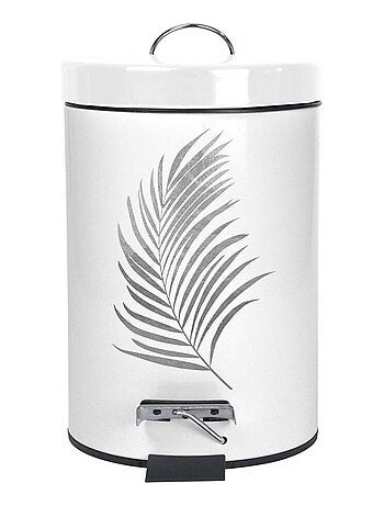 Poubelle à pédale 3L métal Orbella blanc argent
