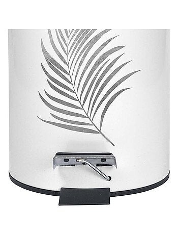 Poubelle à pédale 3L métal Orbella blanc argent
