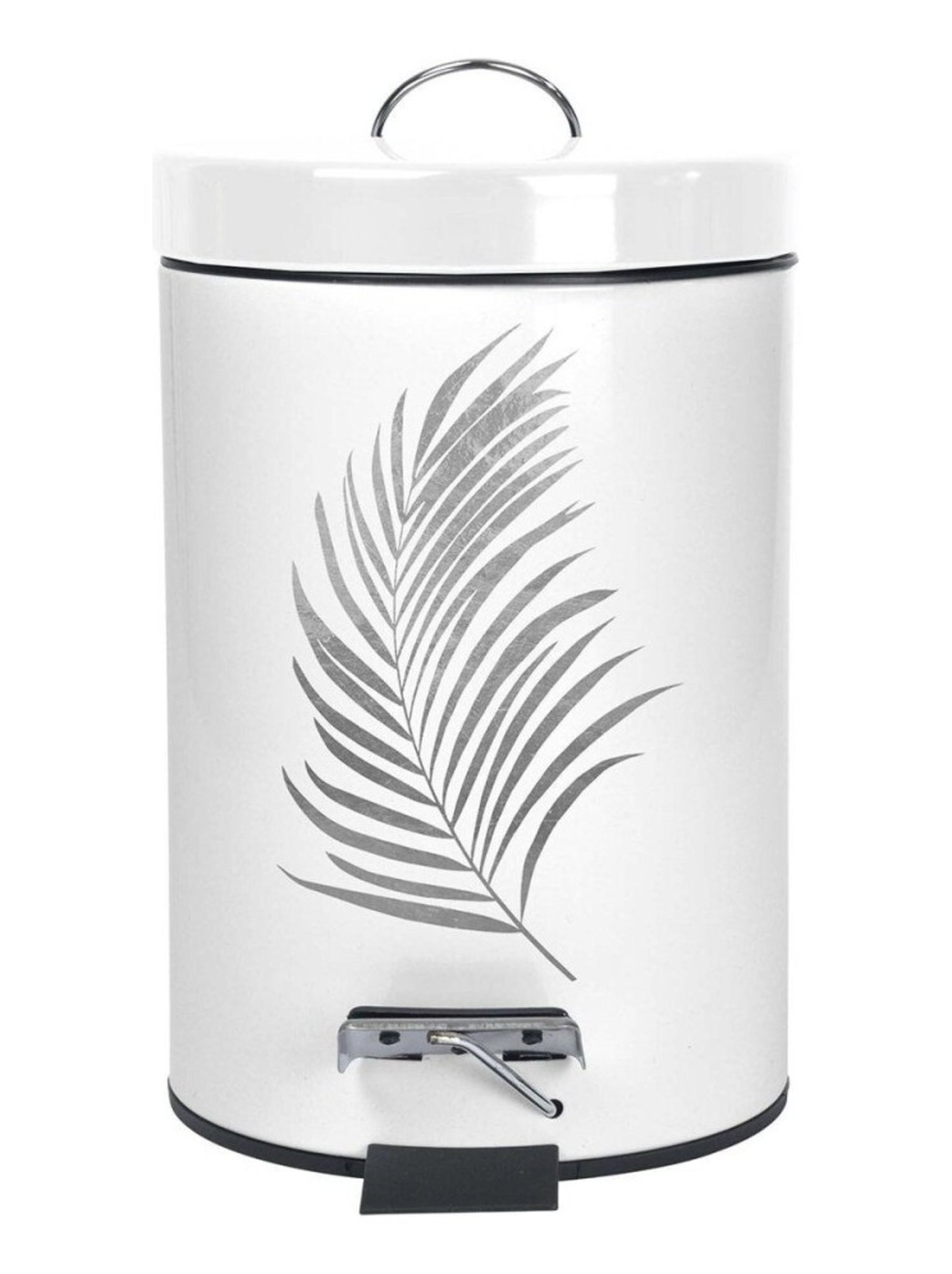 Poubelle De Salle De Bain Vintage Métal à Pédale Blanc Ou Noir 3L