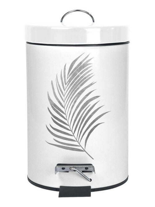 Poubelle à pédale 3L métal Orbella blanc argent - Kiabi