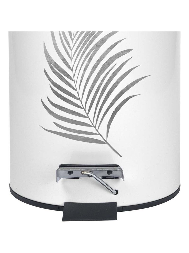 Poubelle à pédale 3L métal Orbella blanc argent Blanc - Kiabi