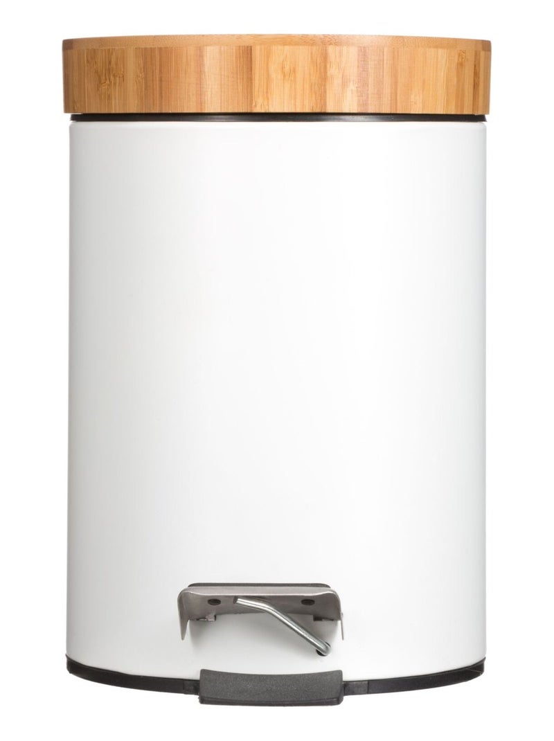 Poubelle à pédale en bambou Natureo - 3 L Blanc - Kiabi