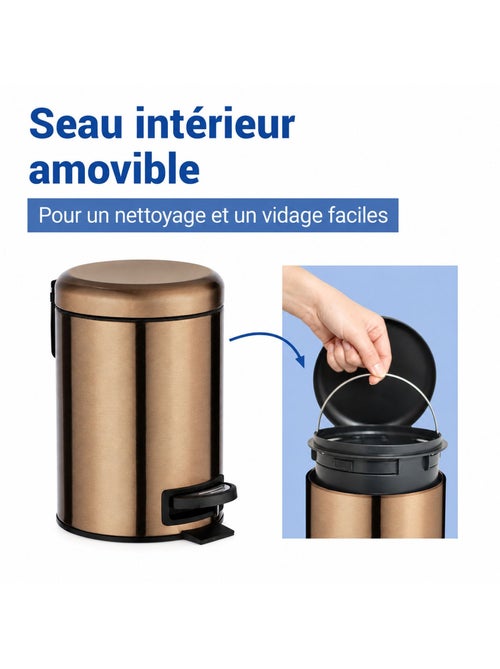 Poubelle à pédale indus brillante LEMAN - Kiabi