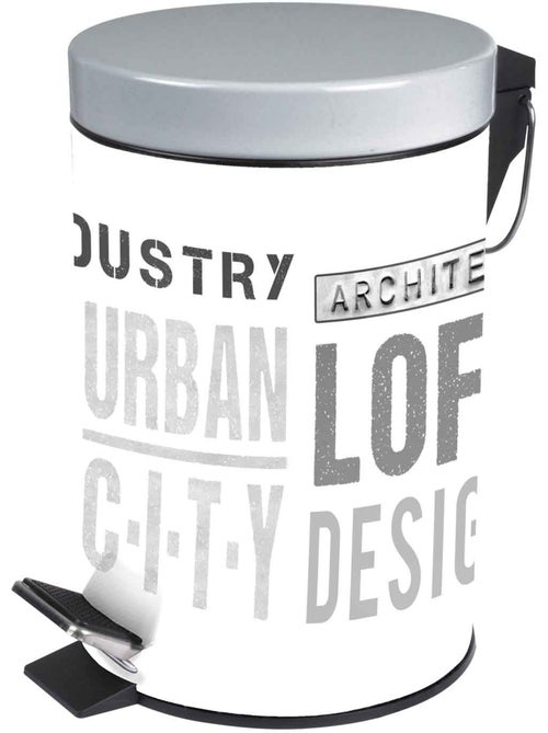Poubelle a pedale metal urban city - Kiabi