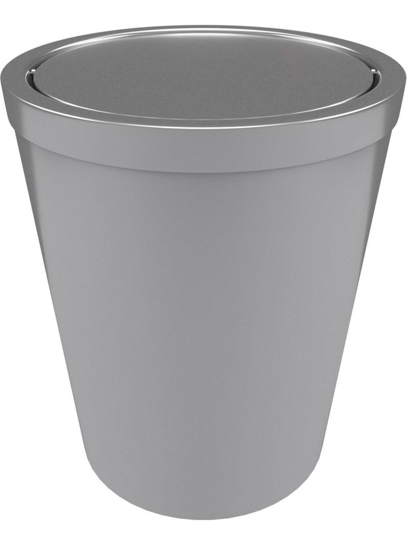 Poubelle avec couvercle pivotant Argent - Kiabi
