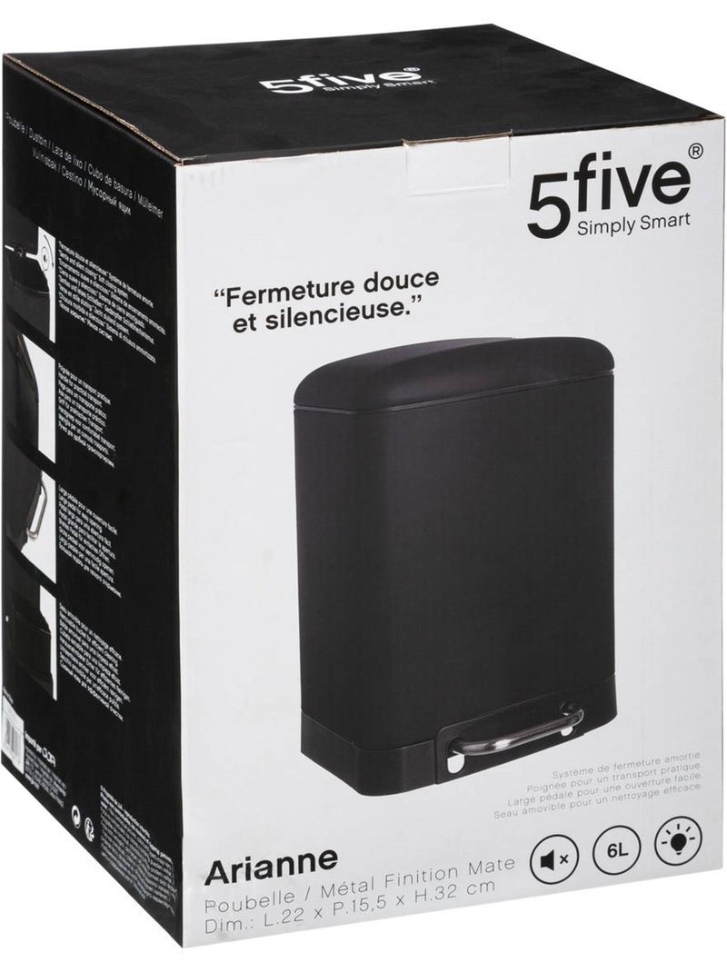 Poubelle de cuisine à pédale 6l ariane Noir - Kiabi