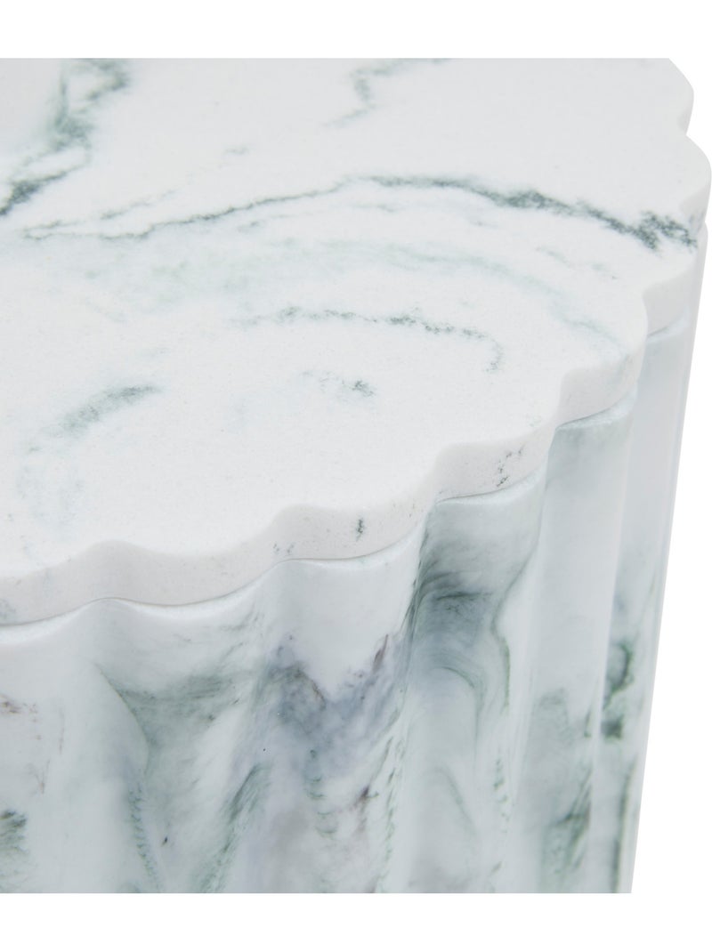 Poubelle de salle de bain 5L effet marbre MARBY Blanc - Kiabi