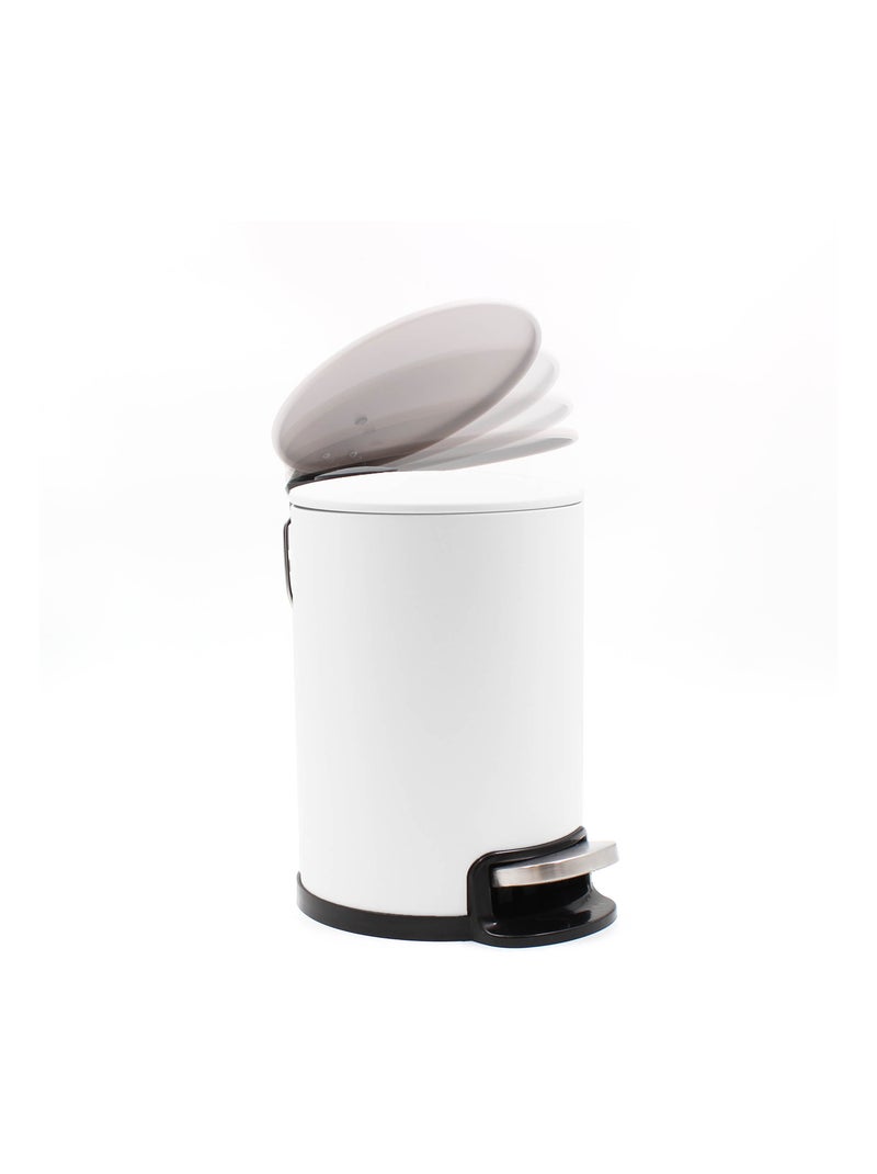 Poubelle de salle de bain métal mat Blanc - Kiabi