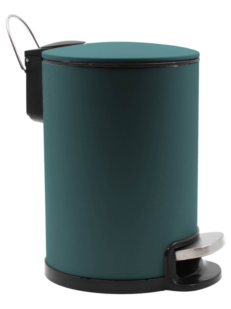 Poubelle de salle de bain métal mat Bleu paon - Kiabi