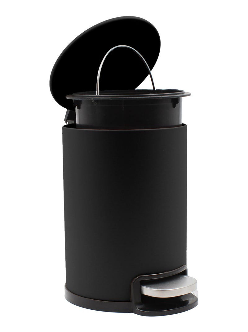 Poubelle de salle de bain métal mat Noir - Kiabi