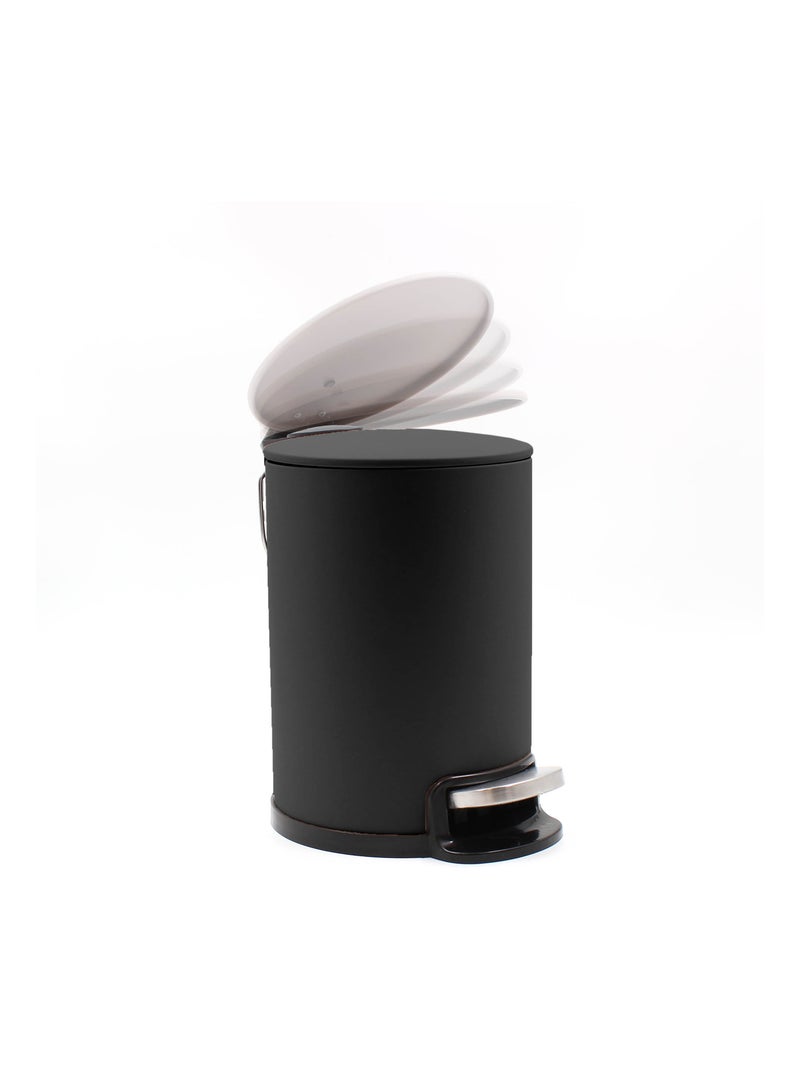 Poubelle de salle de bain métal mat Noir - Kiabi