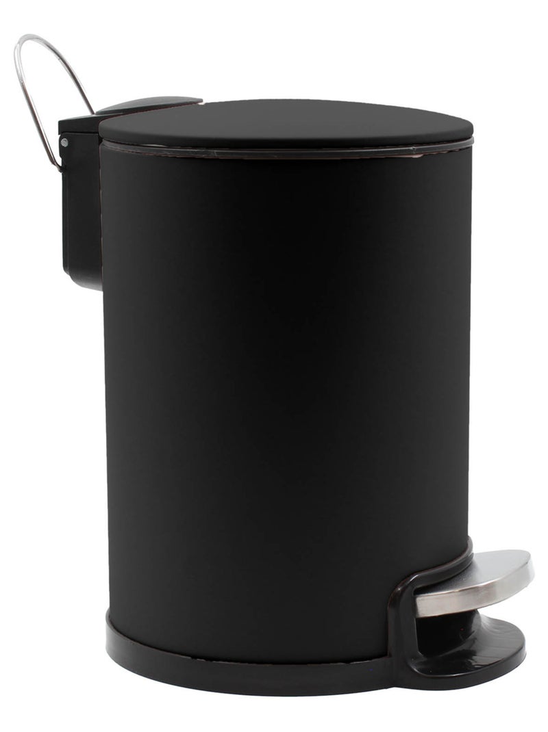 Poubelle de salle de bain métal mat Noir - Kiabi