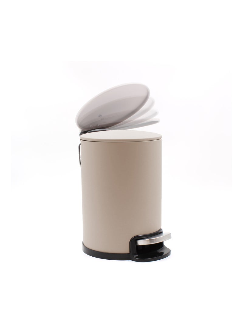 Poubelle de salle de bain métal mat Taupe - Kiabi