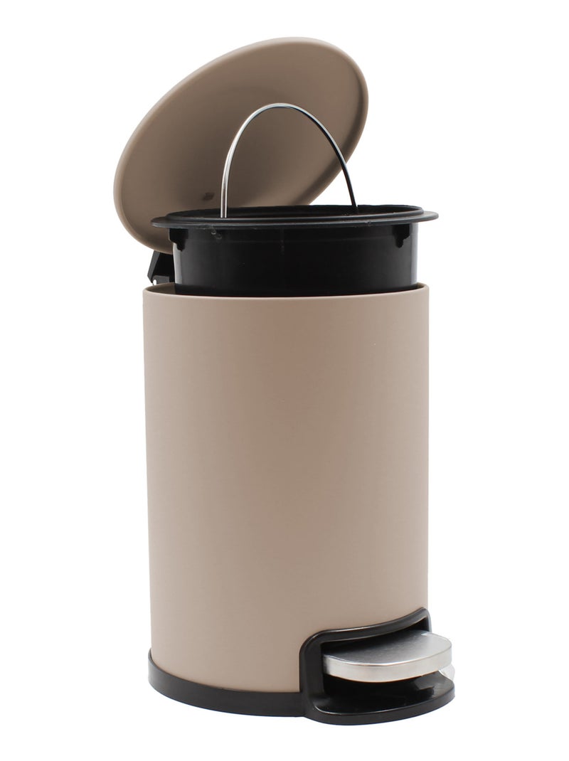 Poubelle de salle de bain métal mat Taupe - Kiabi