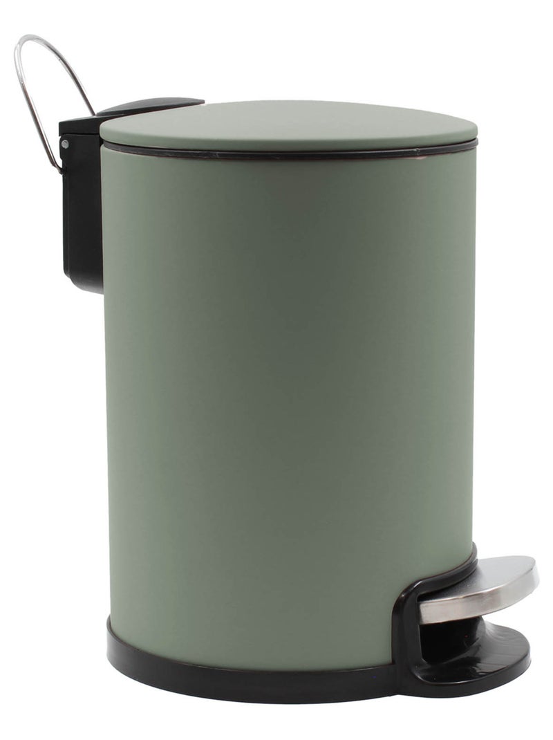 Poubelle de salle de bain métal mat Vert Sauge - Kiabi