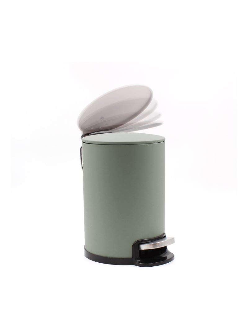 Poubelle de salle de bain métal mat Vert Sauge - Kiabi