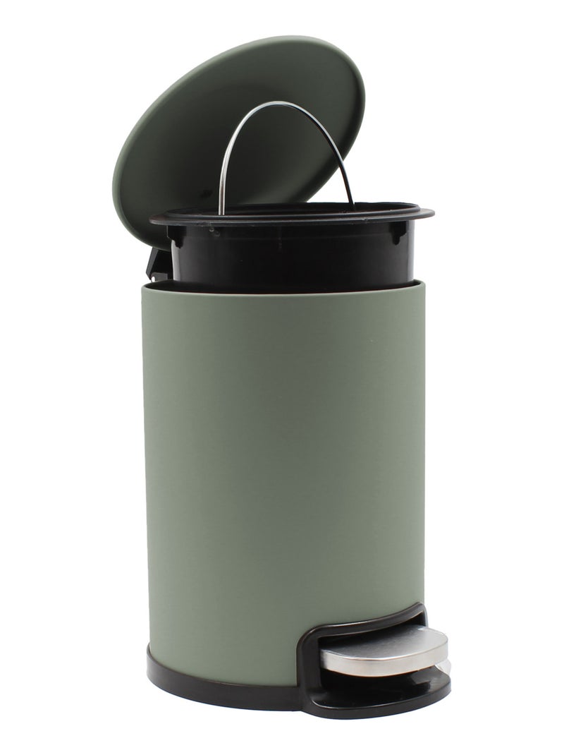 Poubelle de salle de bain métal mat Vert Sauge - Kiabi